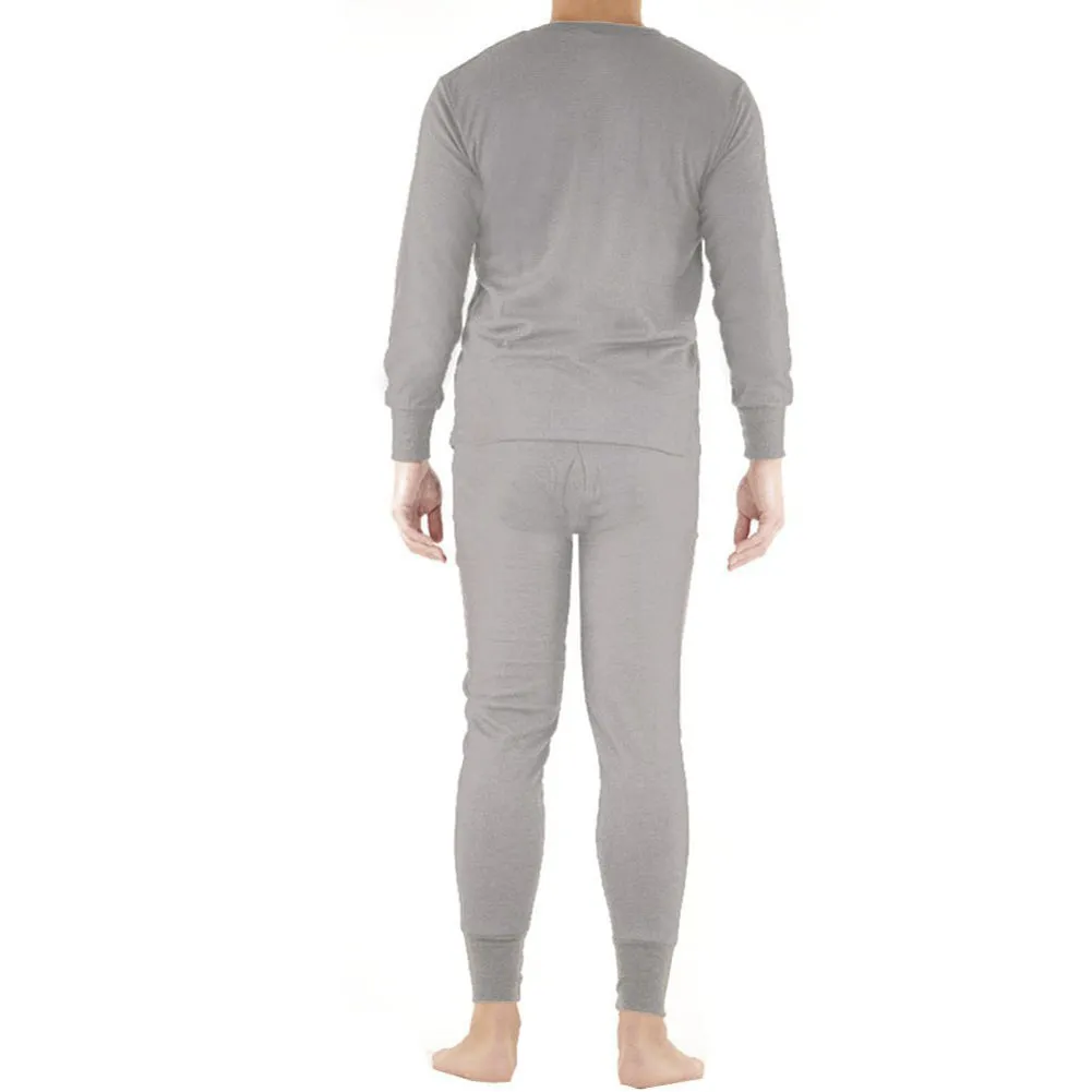 Therma Tek Men's Underwear Waffle Knit Thermal Long Johns 2 PC Top & Bottom Set