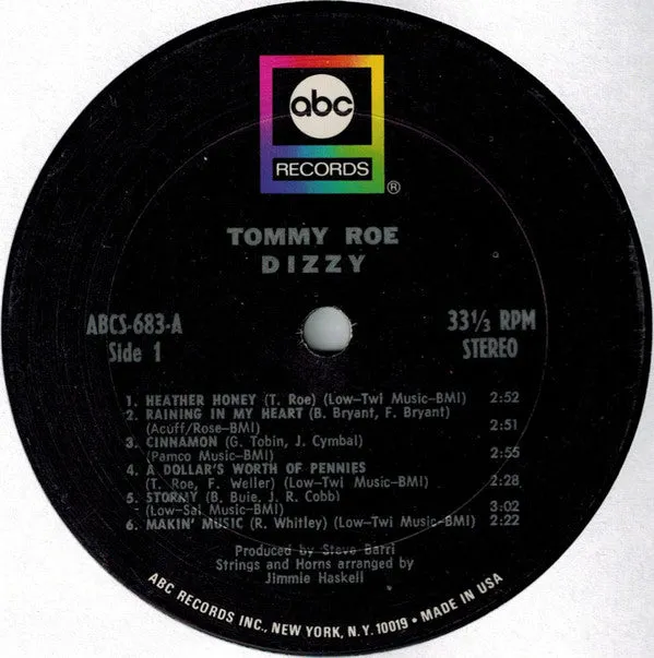 Tommy Roe - Dizzy (LP, Album) (VG )