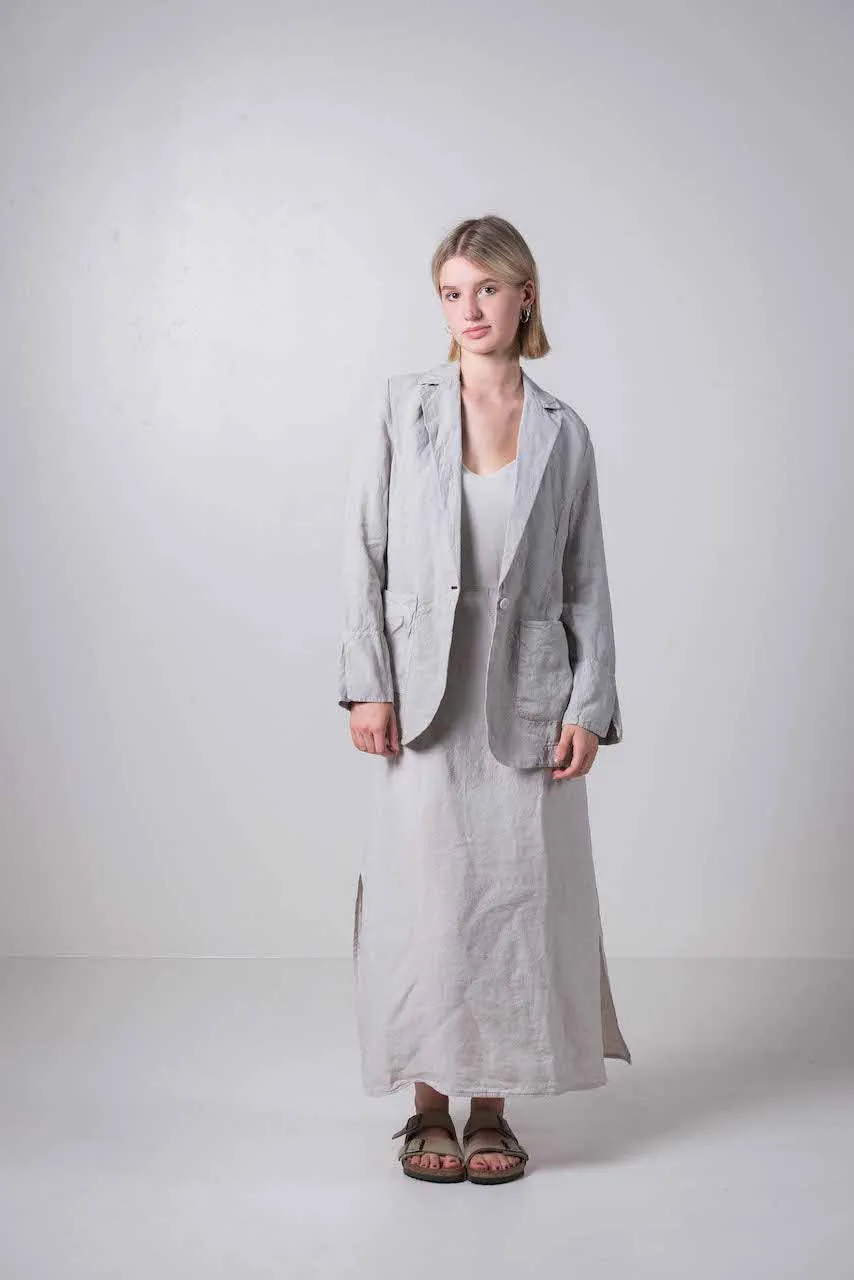 Transit Par Such Relaxed Linen Blazer in Light Grey