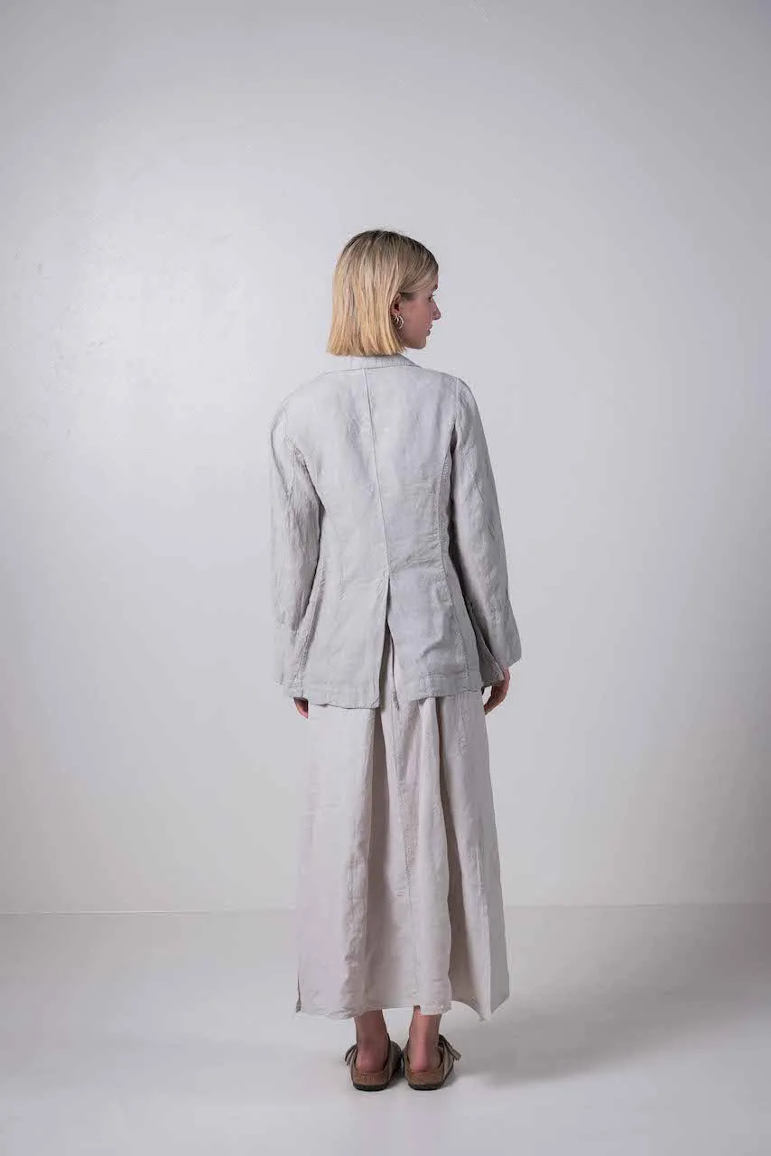 Transit Par Such Relaxed Linen Blazer in Light Grey