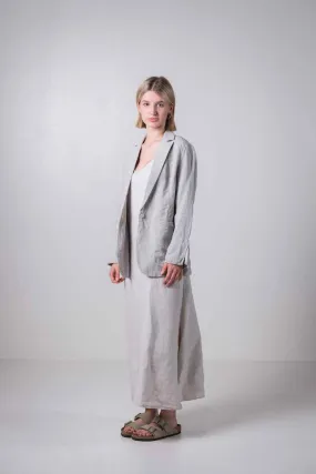 Transit Par Such Relaxed Linen Blazer in Light Grey