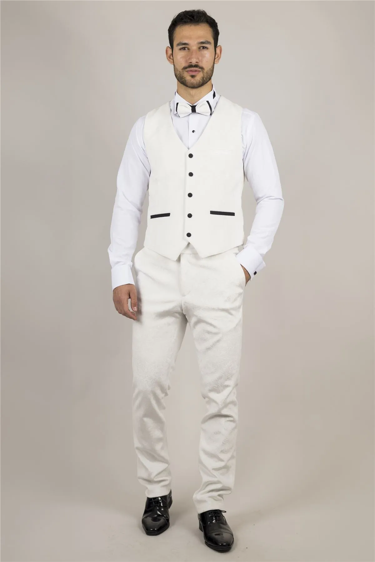 TruClothing AK-24 - Men's White 3 Piece Wedding Tuxedo Suit