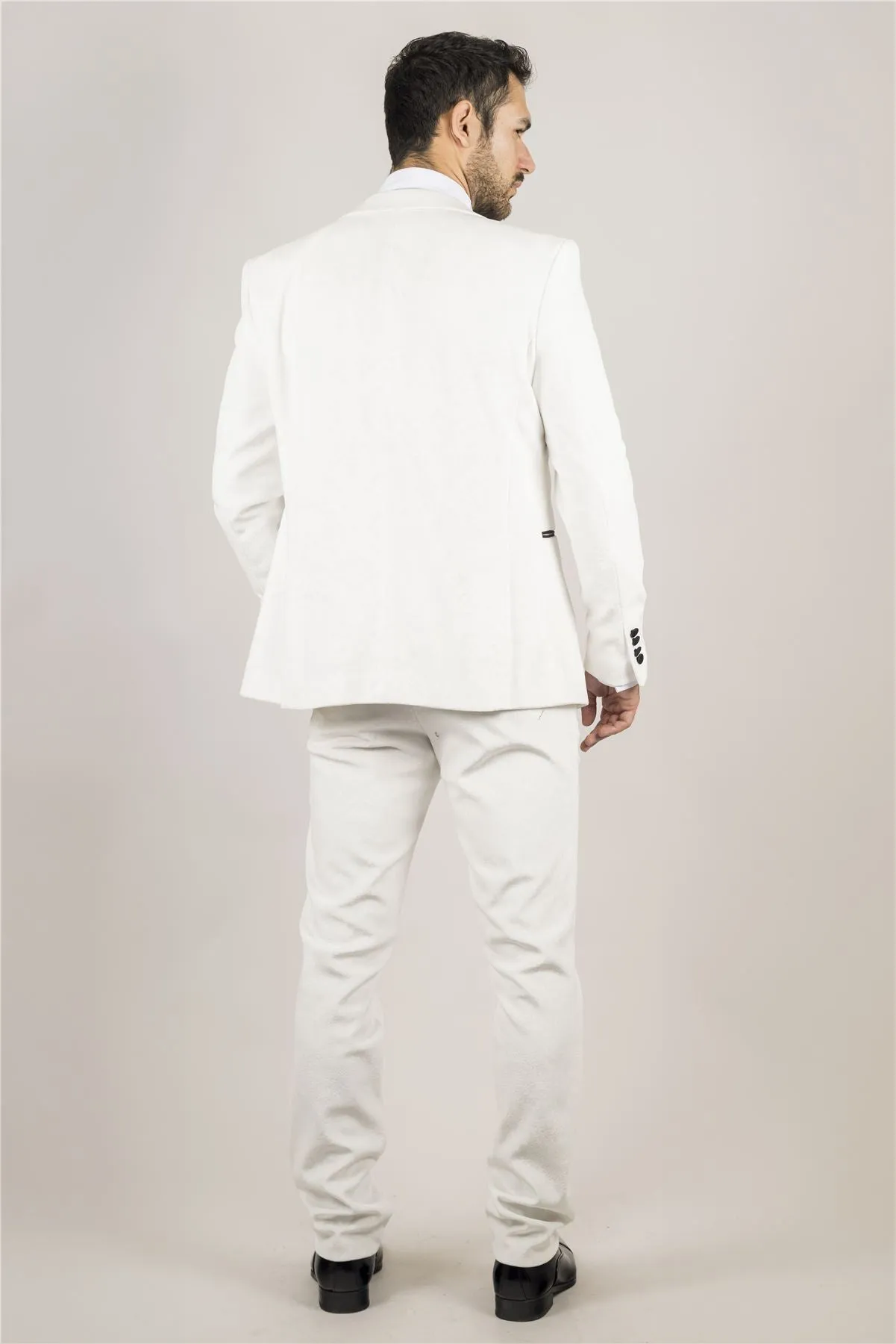 TruClothing AK-24 - Men's White 3 Piece Wedding Tuxedo Suit