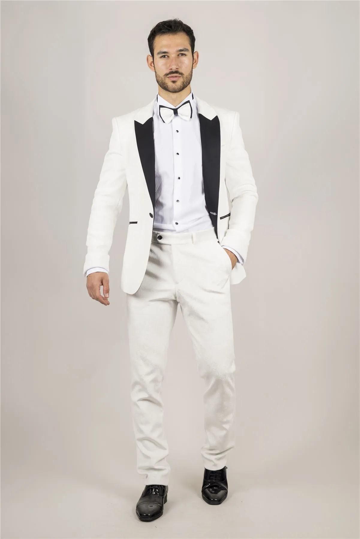 TruClothing AK-24 - Men's White 3 Piece Wedding Tuxedo Suit