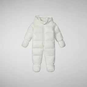 Unisex kids' hooded jumpsuit Shell in off white