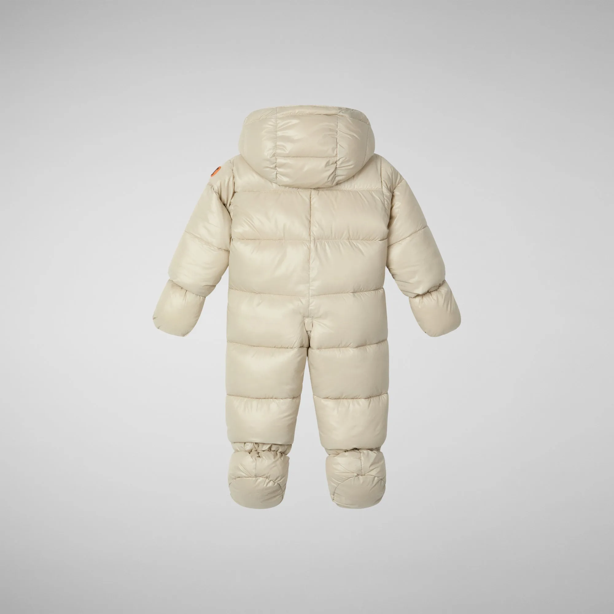 Unisex kids' hooded jumpsuit Shell in rainy beige