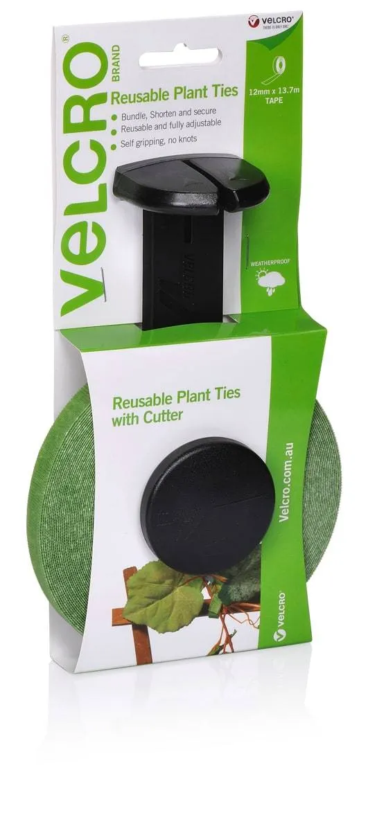 Velcro Reusuable Plant Ties & Cutter 12 mm X 13.7 Meter