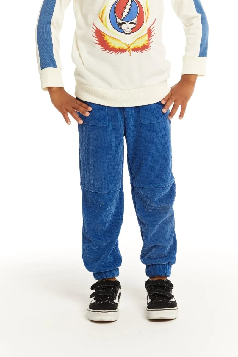 VELVET WAFFLE SIDE ZIP SWEATPANTS