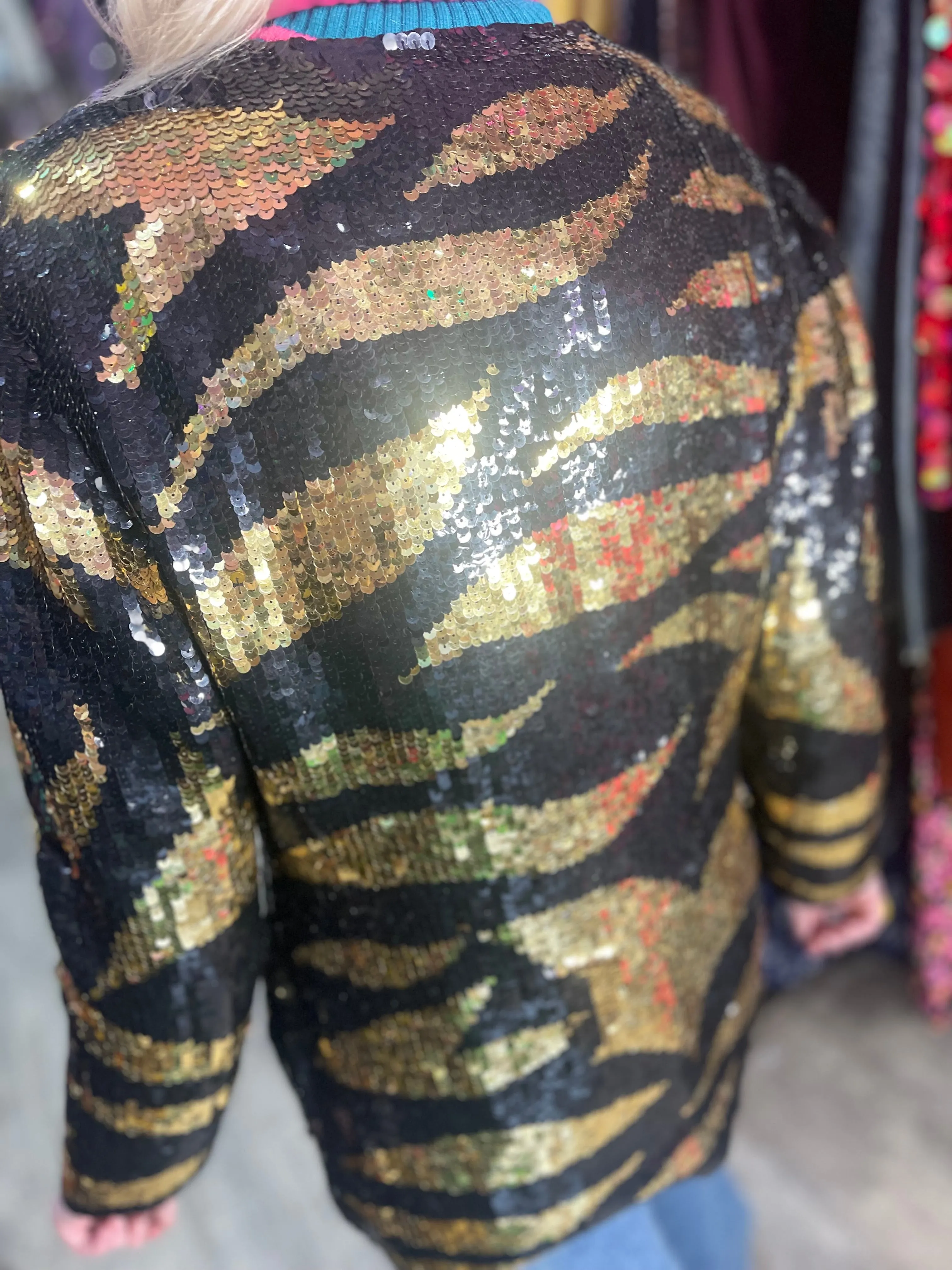 Vintage 90s Sequin Zebra Jacket