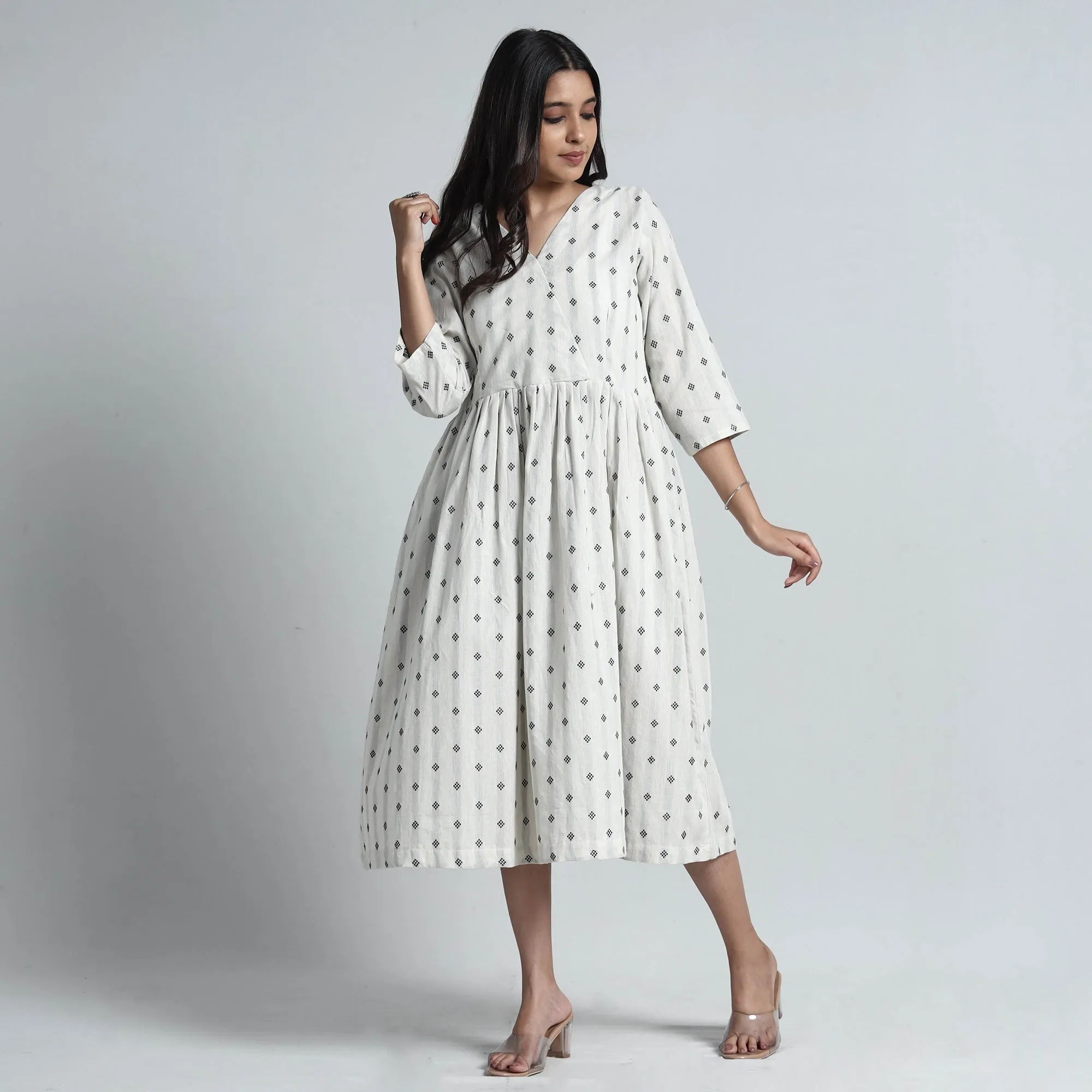 White - Exquisite Jacquard Cotton Dress