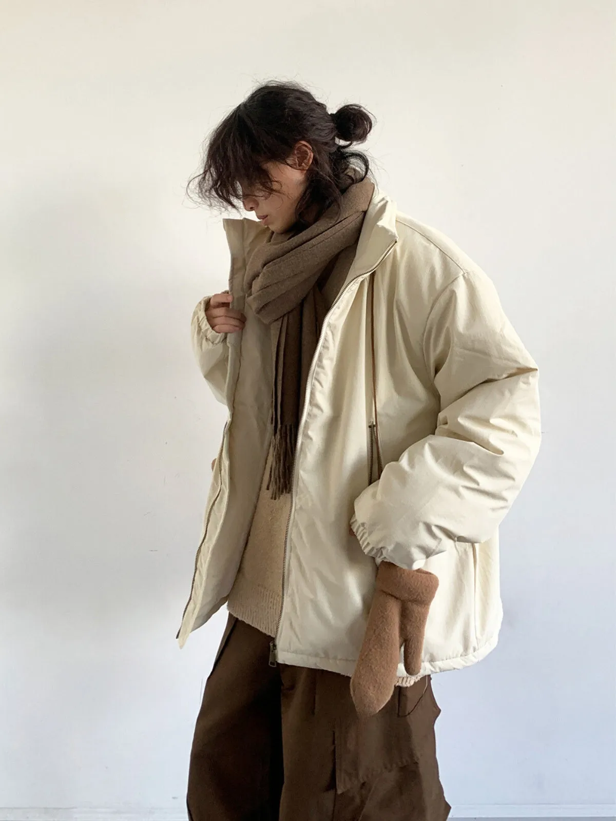 WLS Retro Khaki Loose And Versatile Cotton Coat