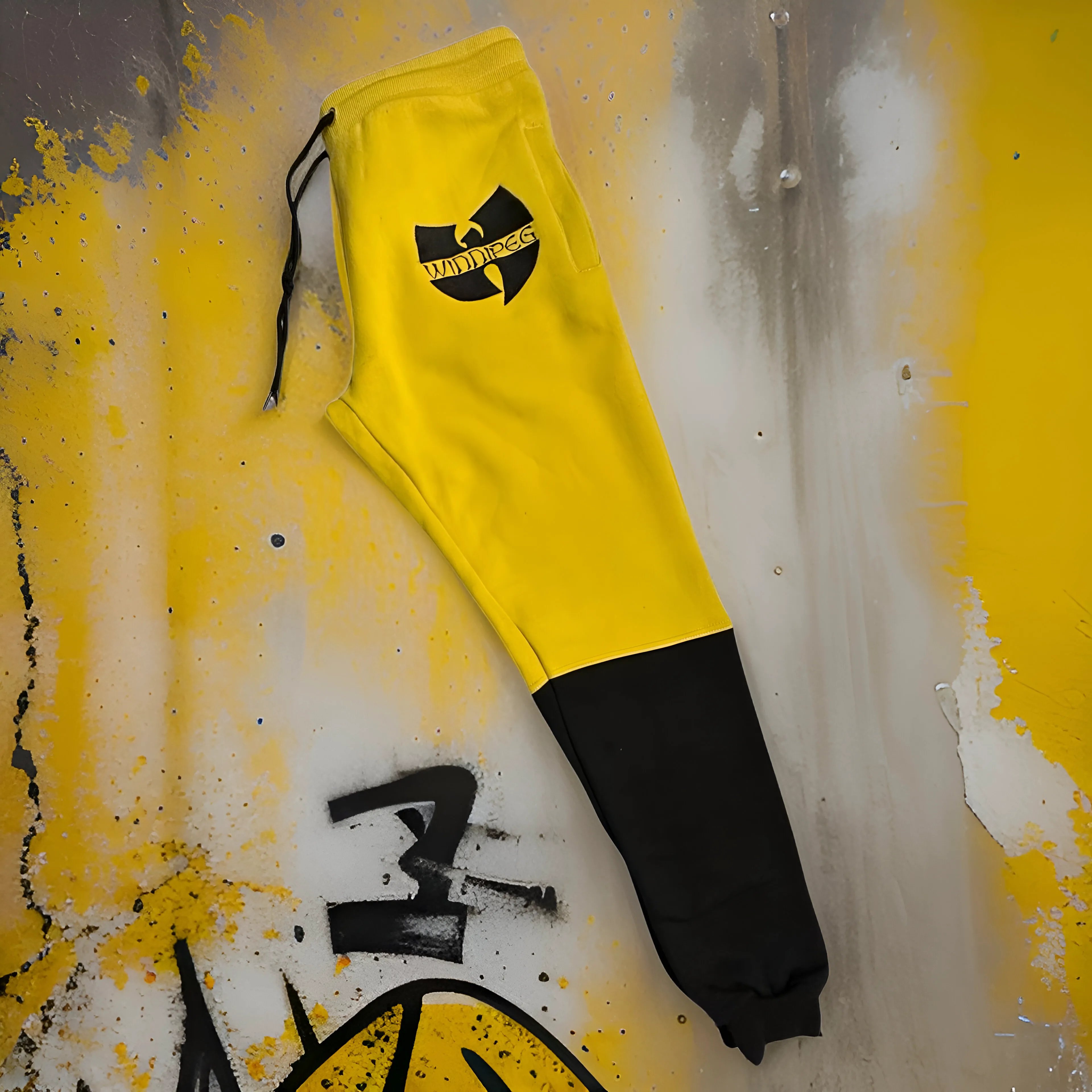 *WU-WINNIPEG* (2 TONE) *CUT & SEW* JOGGER SWEATPANTS (EMBROIDERED LOGO)