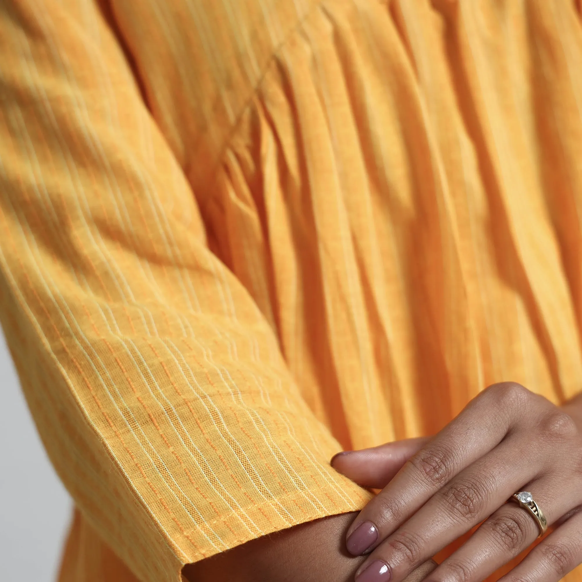 Yellow - Exquisite Jacquard Cotton Dress