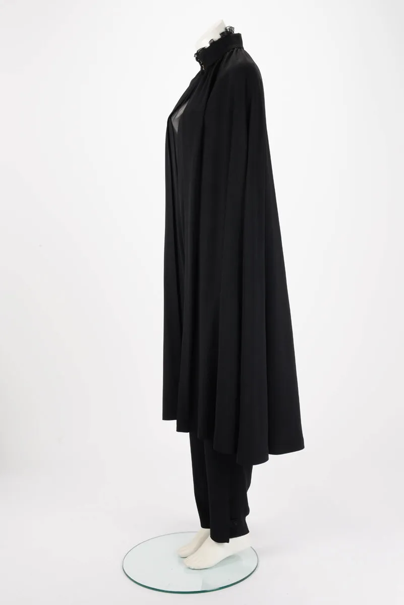 Yves Saint Laurent Black Crepe Halter Neck Jumpsuit   Cape FR 42